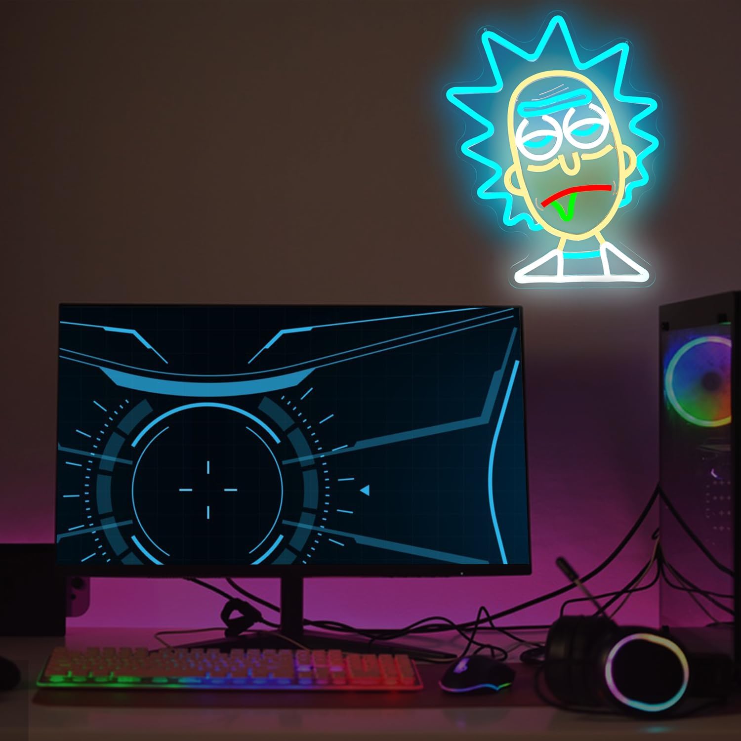 Rick and Morty Rick LED Neon Light for Wall Bedroom Game Room