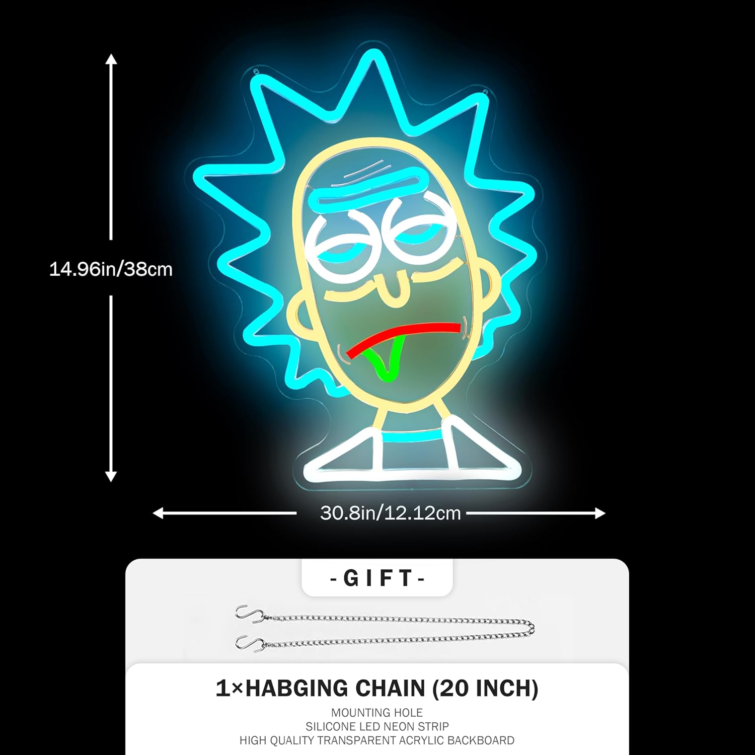 Rick and Morty Rick LED Neon Light for Wall Bedroom Game Room