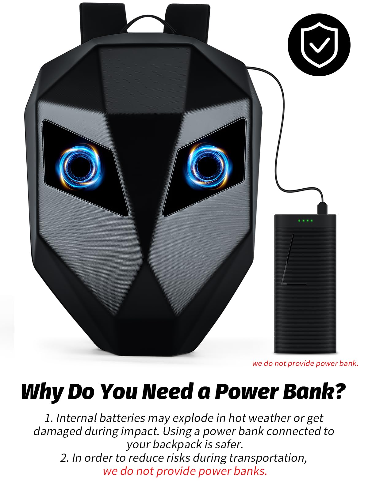 Gelrova Waterproof LED Motorcycle Backpack with Programmable LED Display (POWERBANK NOT INCLUDED)