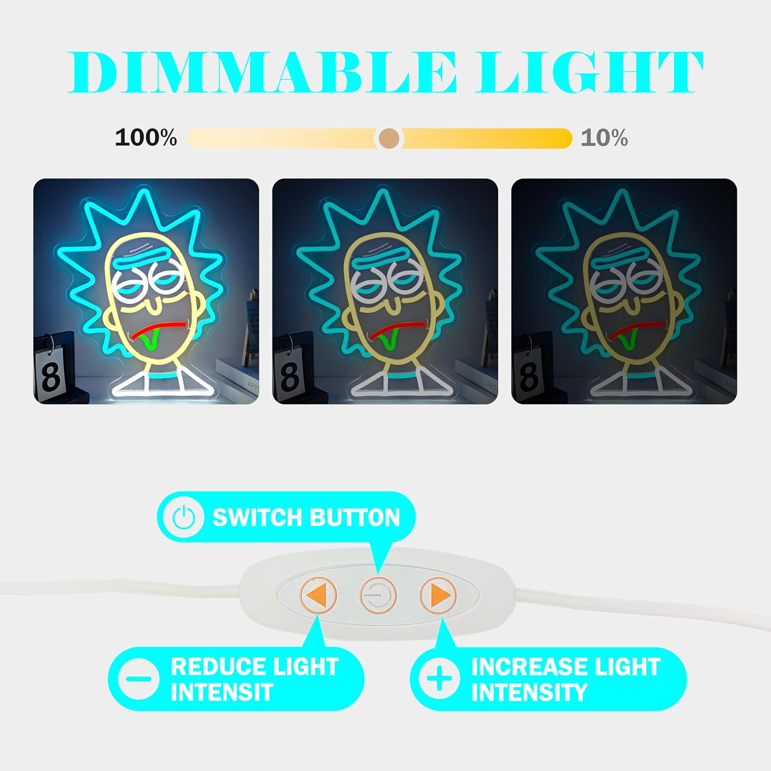 Rick and Morty Rick LED Neon Light for Wall Bedroom Game Room
