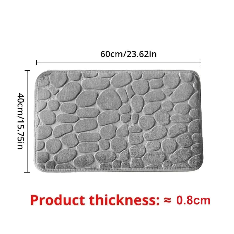 Embossed Pebble fiber carpet, bathroom living room anti slip mat, Pebble floor mat