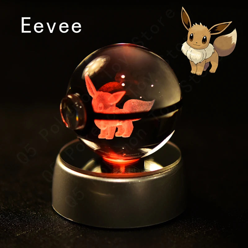 Pokemon Crystal Ball 3D Night Light With Lamp Base