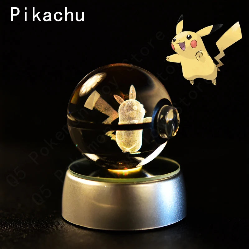 Pokemon Crystal Ball 3D Night Light With Lamp Base