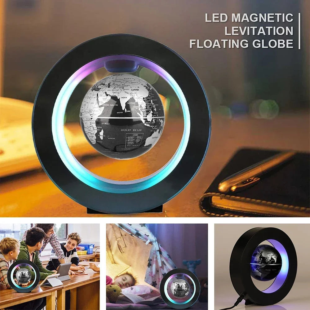 Magnetic Floating Earth Globe Lamp, LED Rotating Globe Levitation Light