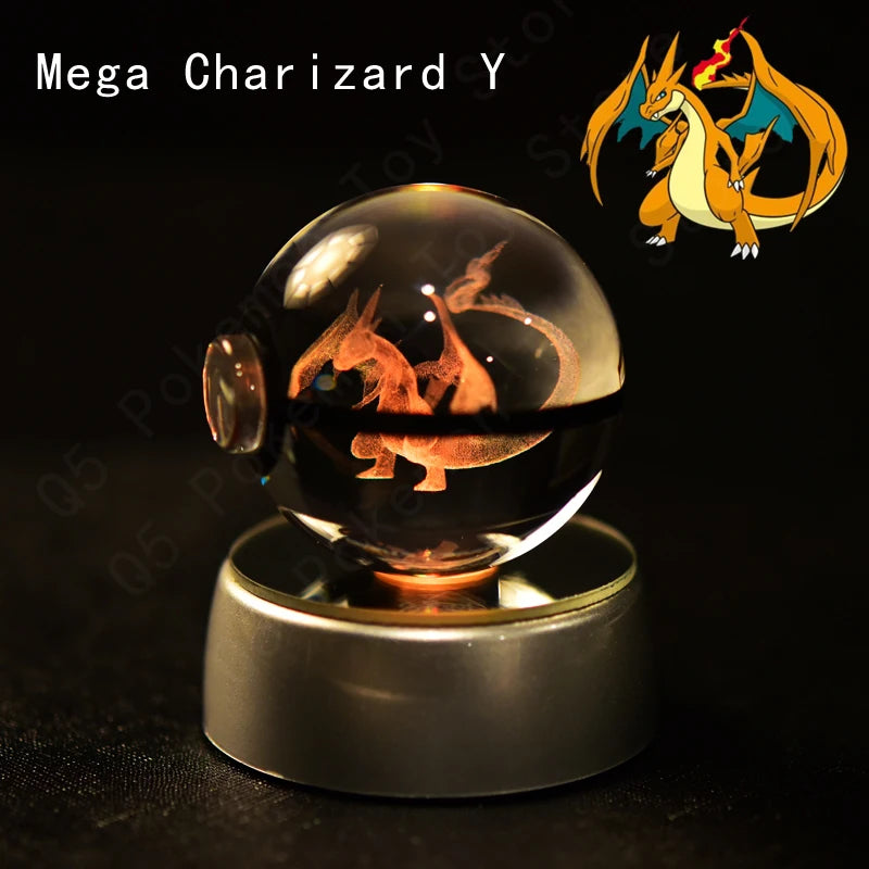 Pokemon Crystal Ball 3D Night Light With Lamp Base