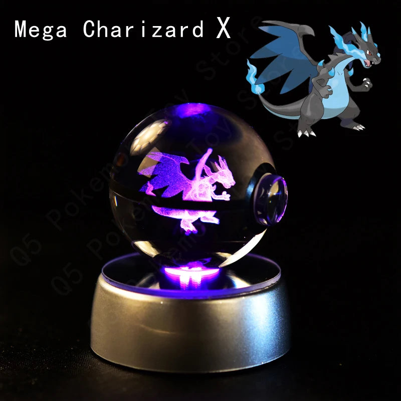 Pokemon Crystal Ball 3D Night Light With Lamp Base