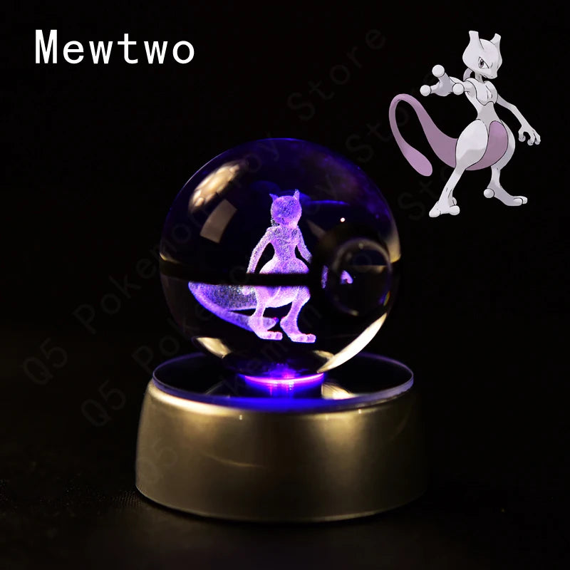 Pokemon Crystal Ball 3D Night Light With Lamp Base