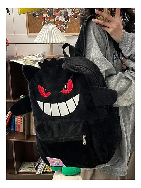 Pokemon Go Gengar Stylish Black Purple Backpack Trendy Cool Large Bag