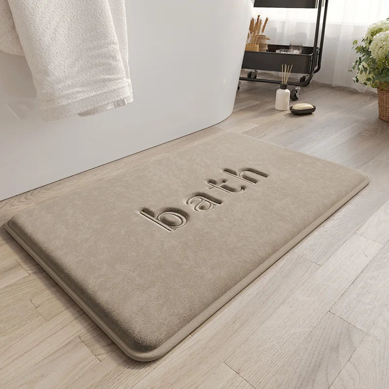 Bath Mats Simple Solid Color Super Soft Rebound Water Absorbent Quick Drying Foot Mat Bathroom Rug Shower Room Doormat