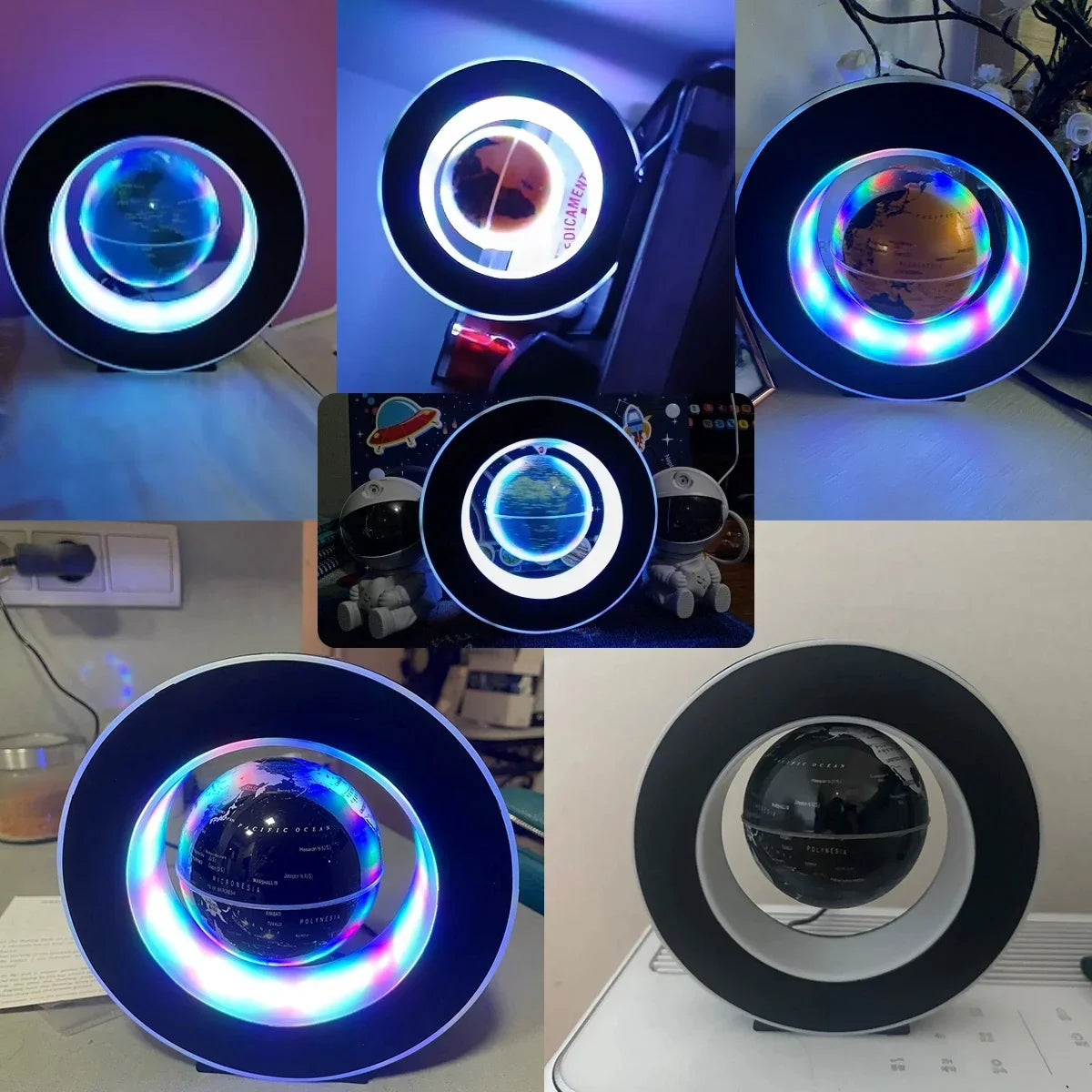 Magnetic Floating Earth Globe Lamp, LED Rotating Globe Levitation Light