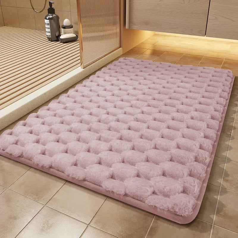 Bath Mats Simple Solid Color Super Soft Rebound Water Absorbent Quick Drying Foot Mat Bathroom Rug Shower Room Doormat