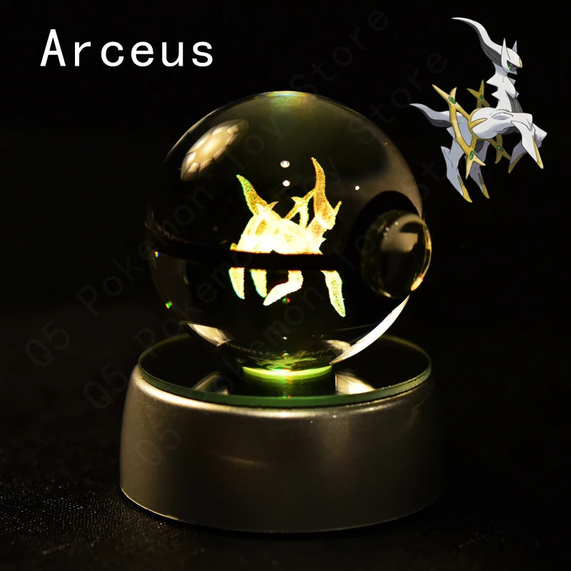 Pokemon Crystal Ball 3D Night Light With Lamp Base