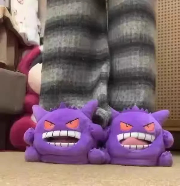 2026 New Pokemon Gengar Slippers Funny Tongue Out Design Soft Sole