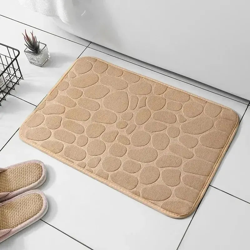 Embossed Pebble fiber carpet, bathroom living room anti slip mat, Pebble floor mat