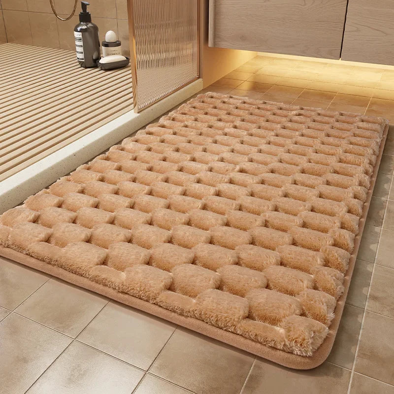Bath Mats Simple Solid Color Super Soft Rebound Water Absorbent Quick Drying Foot Mat Bathroom Rug Shower Room Doormat