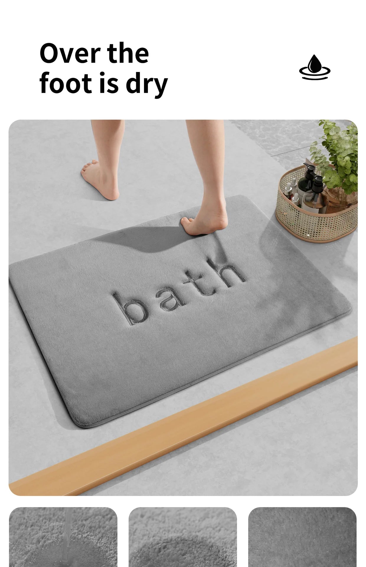 Bath Mats Simple Solid Color Super Soft Rebound Water Absorbent Quick Drying Foot Mat Bathroom Rug Shower Room Doormat