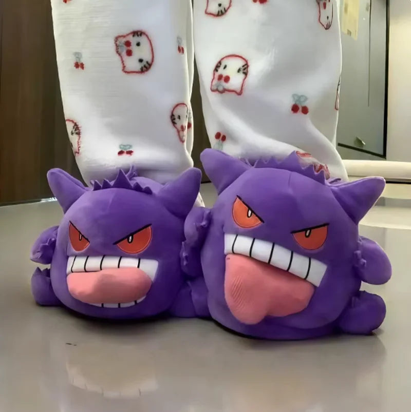 2026 New Pokemon Gengar Slippers Funny Tongue Out Design Soft Sole
