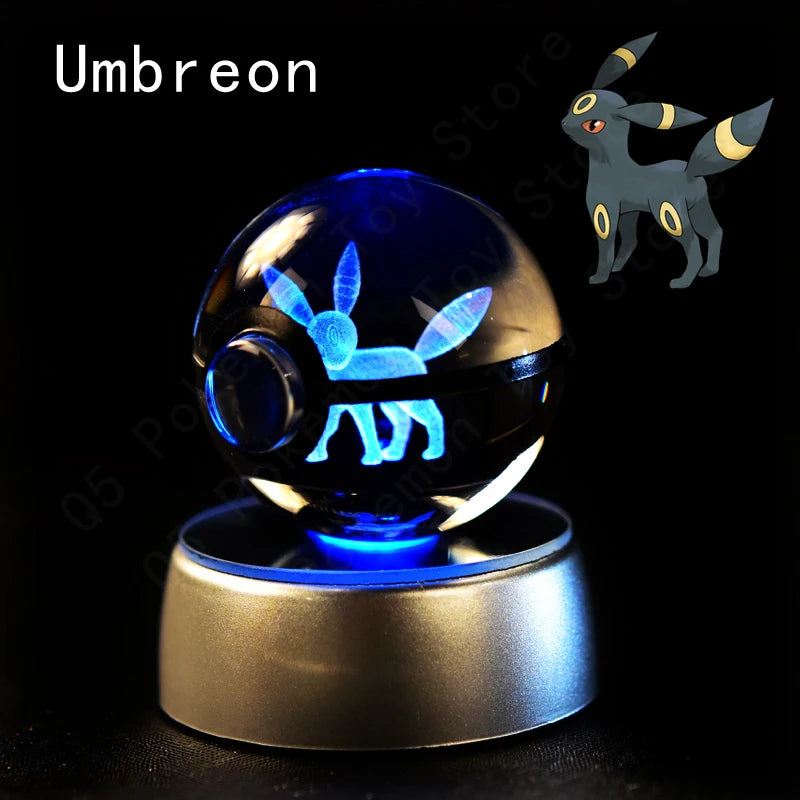 Pokemon Crystal Ball 3D Night Light With Lamp Base