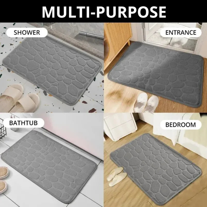 Embossed Pebble fiber carpet, bathroom living room anti slip mat, Pebble floor mat