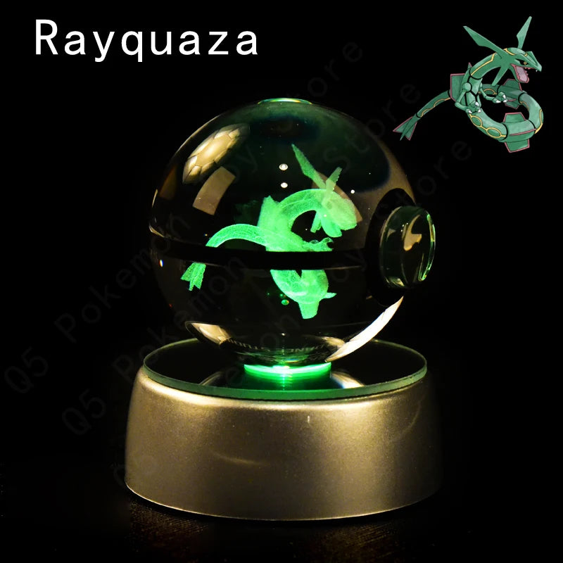 Pokemon Crystal Ball 3D Night Light With Lamp Base