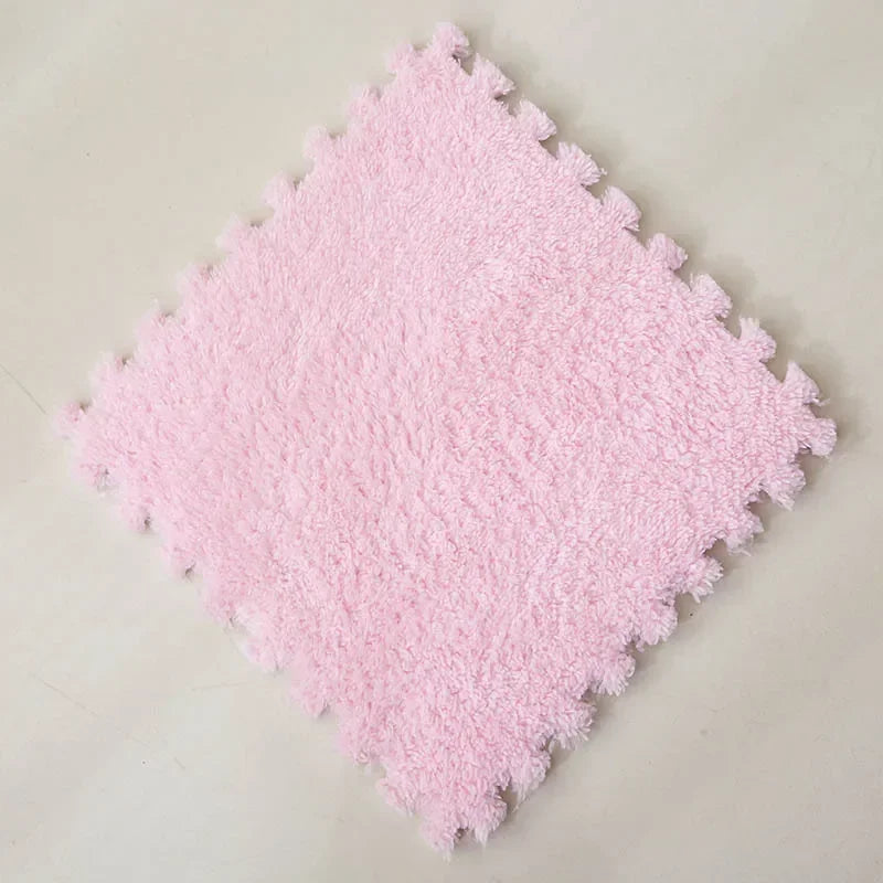 Soft Plush Rug Play Mat Puzzle Carpet Warm Playmat Interlocking Exercise Tiles Floor Carpet