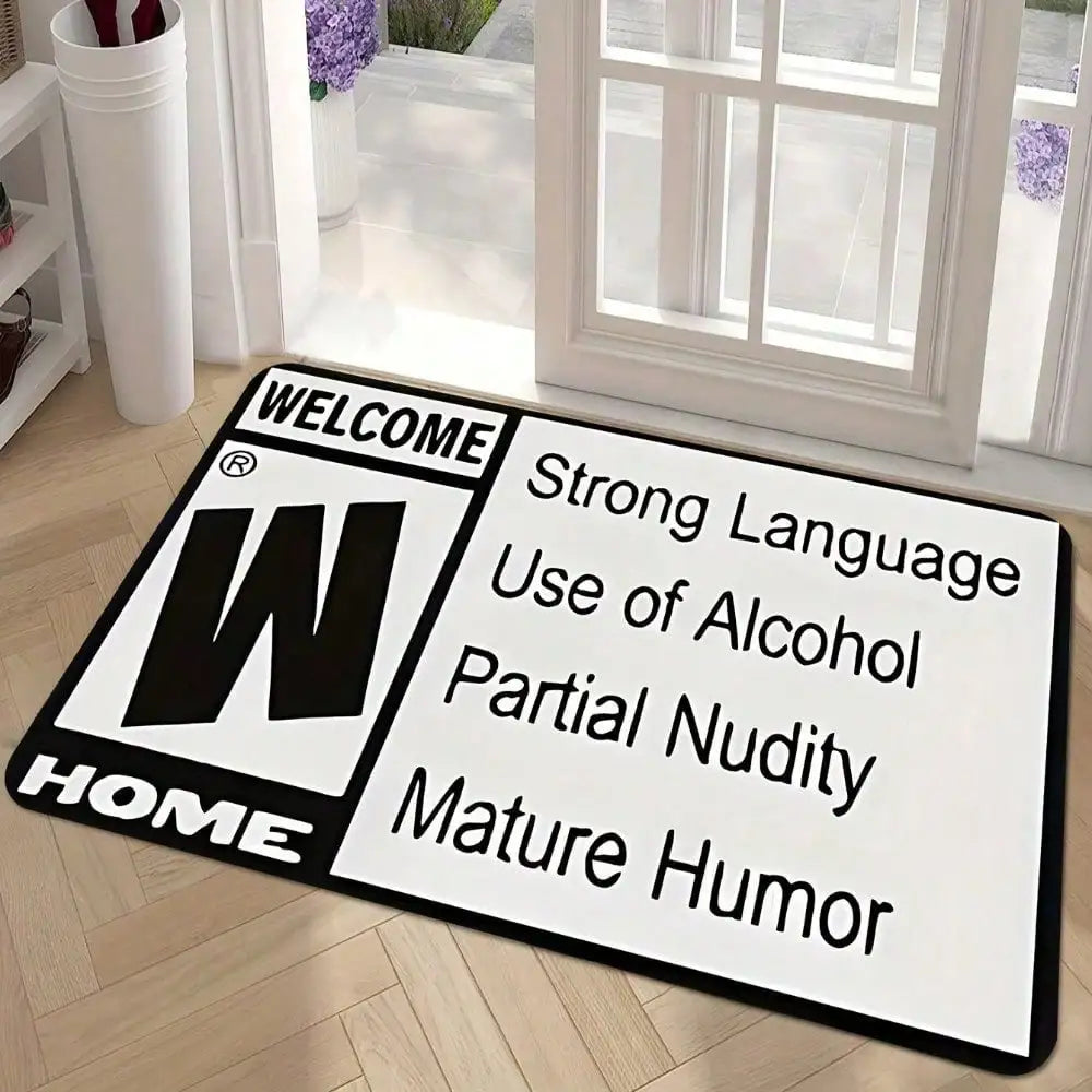 Funny Doormat Gamer Welcome Mat Non-Slip Absorbent Rug Video Game Rating