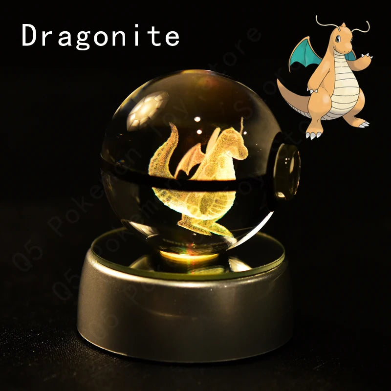 Pokemon Crystal Ball 3D Night Light With Lamp Base