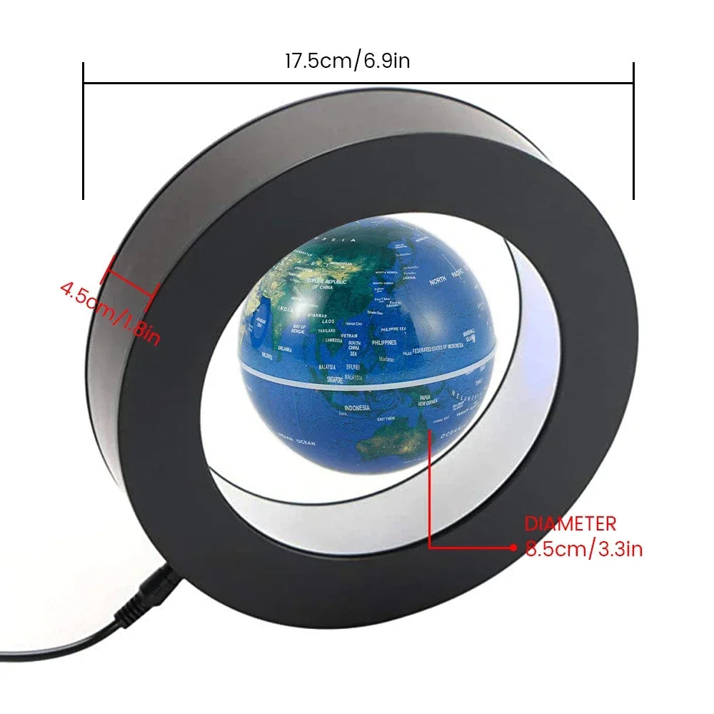 Magnetic Floating Earth Globe Lamp, LED Rotating Globe Levitation Light