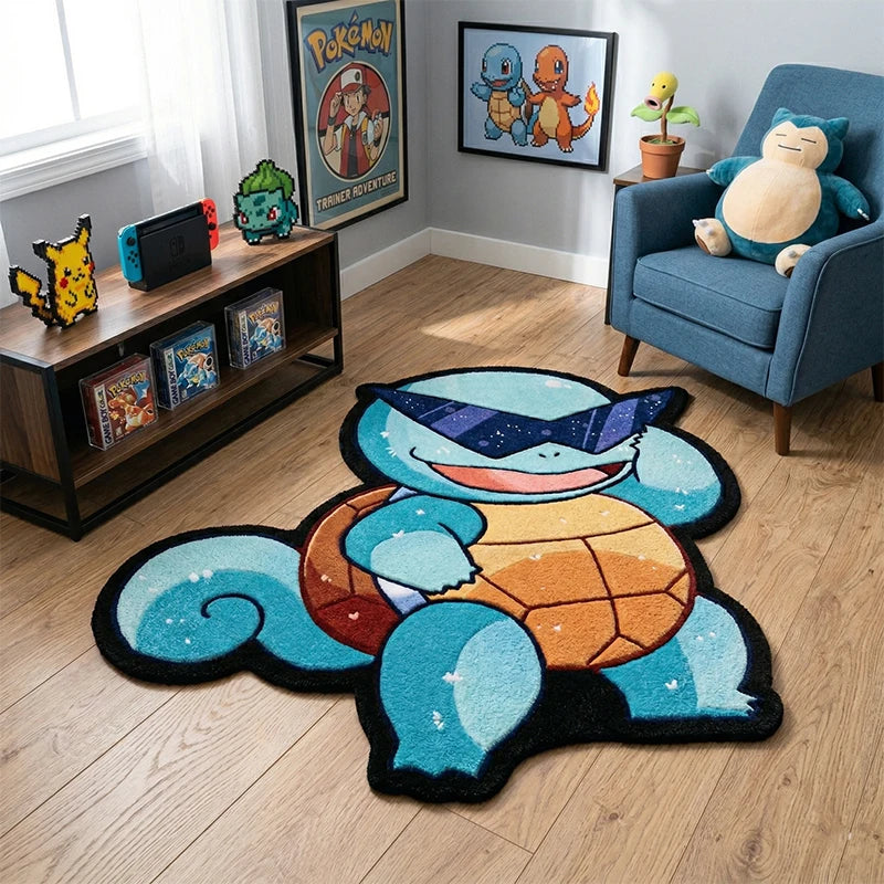 Cute Squirtle Pokemon Area Rug Floor Carpet