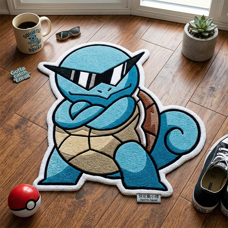 Squirtle Pokemon Rug Polyester Soft Area Carpet