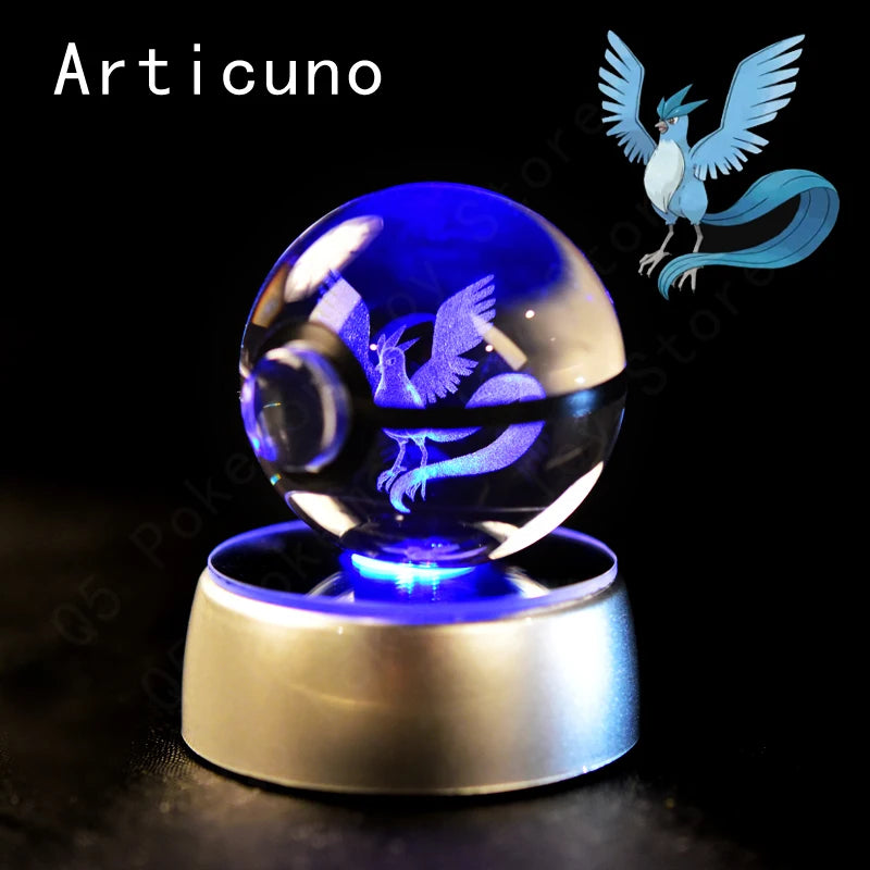 Pokemon Crystal Ball 3D Night Light With Lamp Base