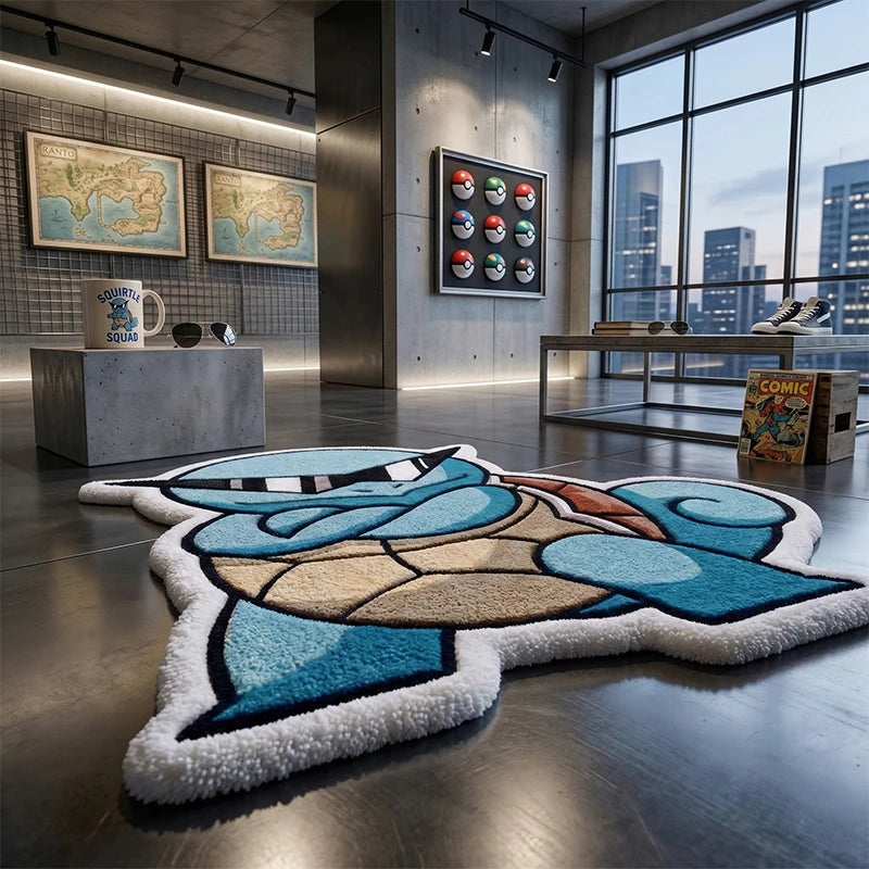 Squirtle Pokemon Rug Polyester Soft Area Carpet