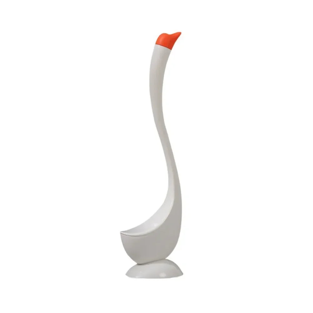 Swan-Shaped Long Handle Toilet Brush Set with Holder, Dense Bristles, Bathroom Cleaning Tool