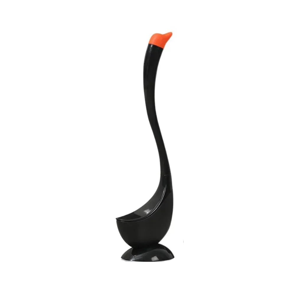 Swan-Shaped Long Handle Toilet Brush Set with Holder, Dense Bristles, Bathroom Cleaning Tool