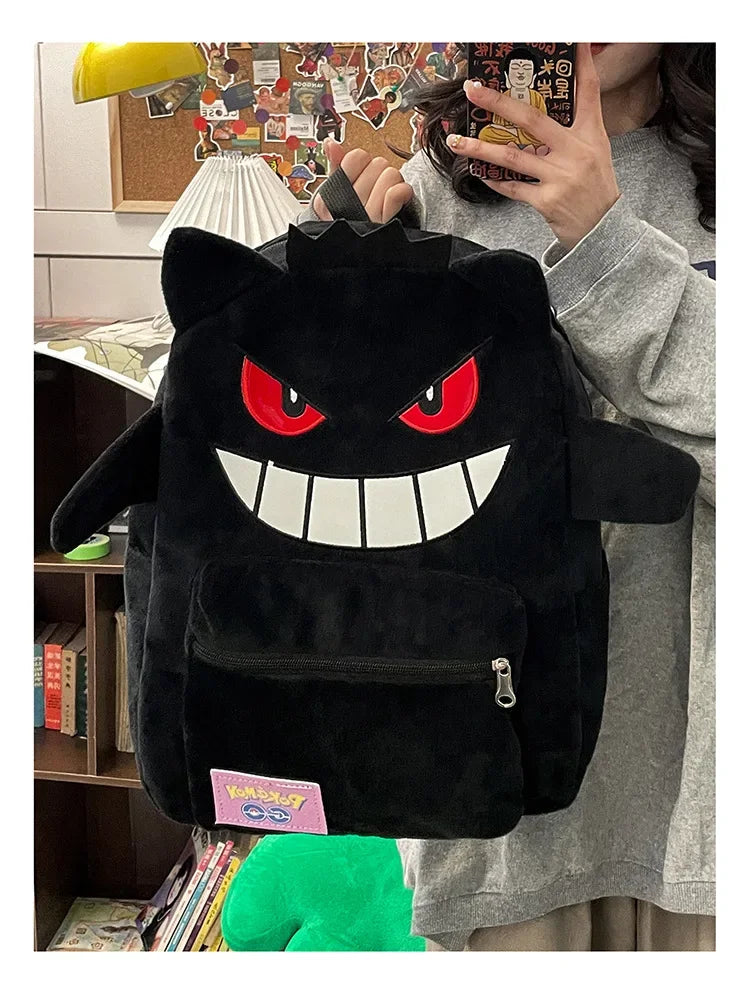 Pokemon Go Gengar Stylish Black Purple Backpack Trendy Cool Large Bag