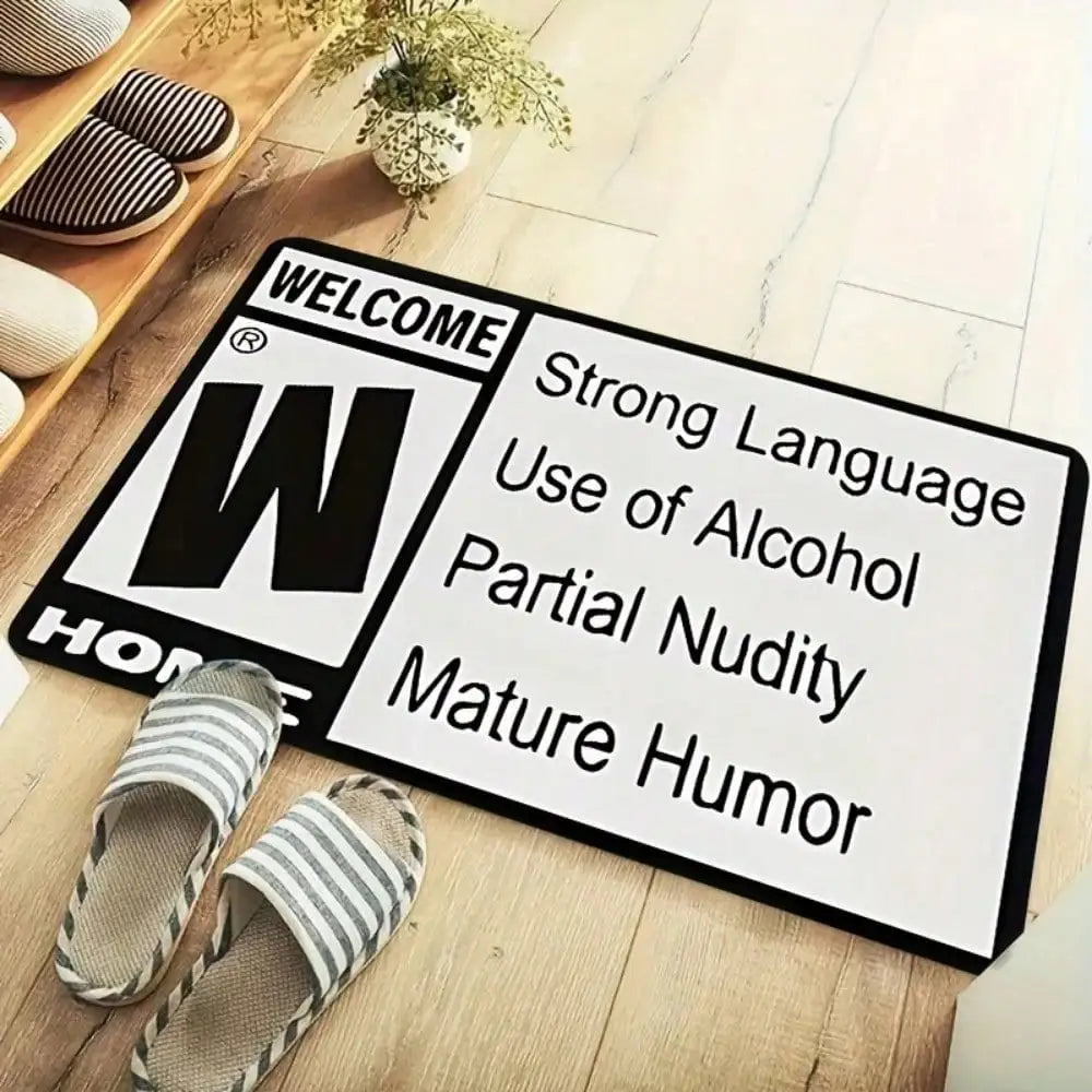 Funny Doormat Gamer Welcome Mat Non-Slip Absorbent Rug Video Game Rating