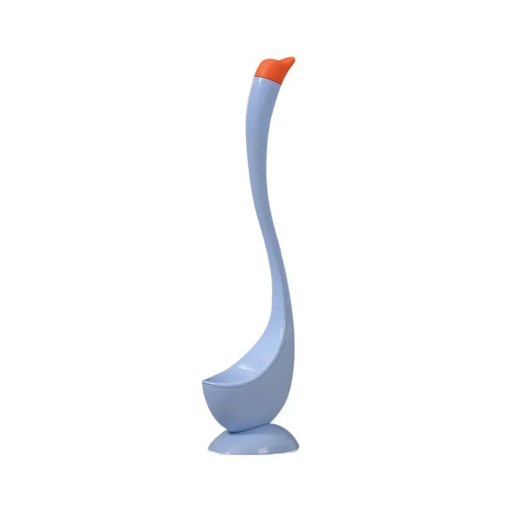 Swan-Shaped Long Handle Toilet Brush Set with Holder, Dense Bristles, Bathroom Cleaning Tool