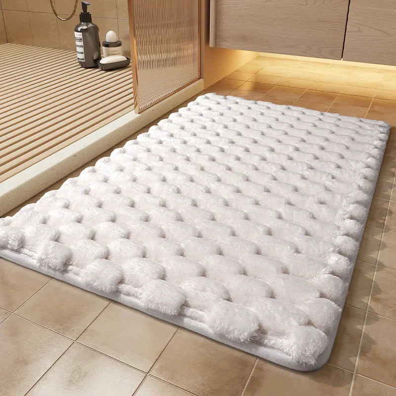 Bath Mats Simple Solid Color Super Soft Rebound Water Absorbent Quick Drying Foot Mat Bathroom Rug Shower Room Doormat