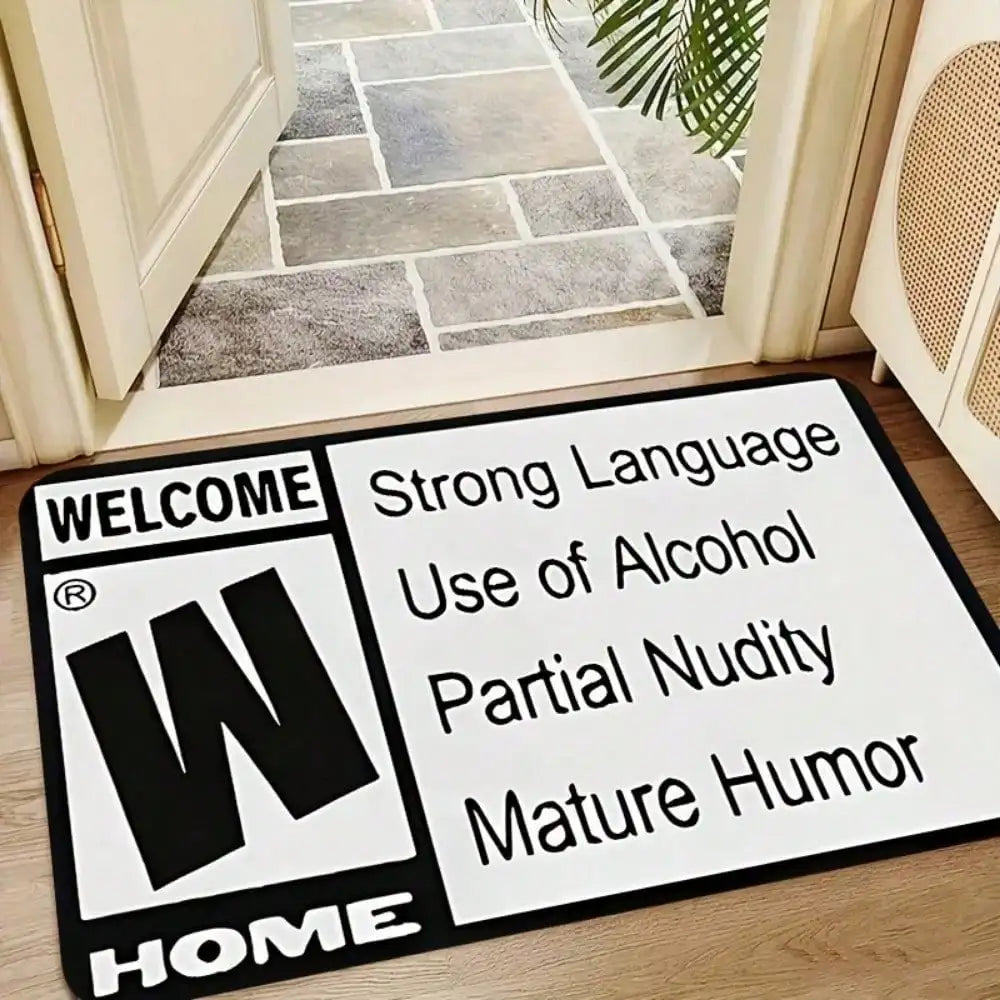 Funny Doormat Gamer Welcome Mat Non-Slip Absorbent Rug Video Game Rating