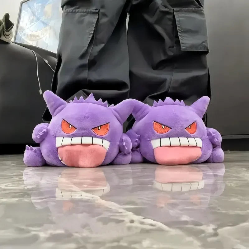 2026 New Pokemon Gengar Slippers Funny Tongue Out Design Soft Sole