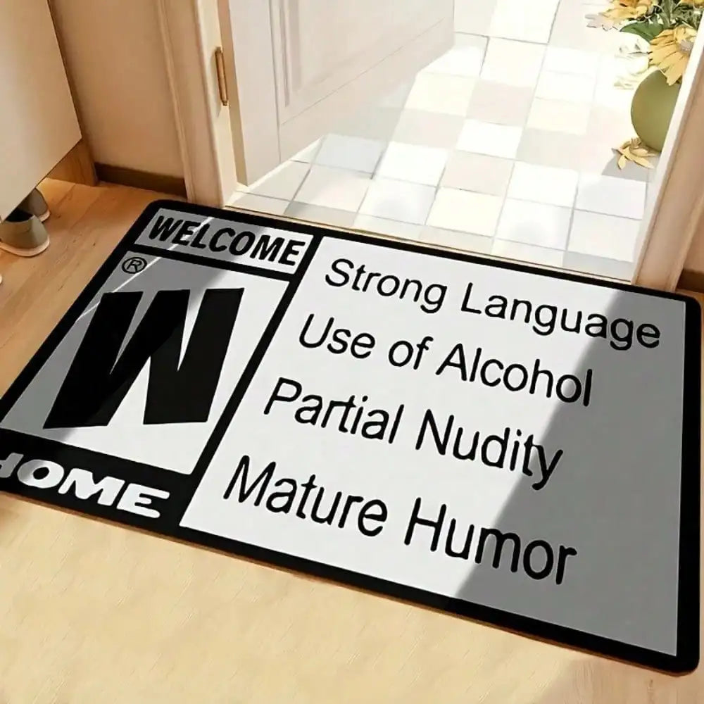 Funny Doormat Gamer Welcome Mat Non-Slip Absorbent Rug Video Game Rating