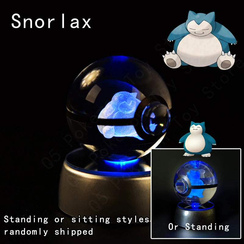 Pokemon Crystal Ball 3D Night Light With Lamp Base