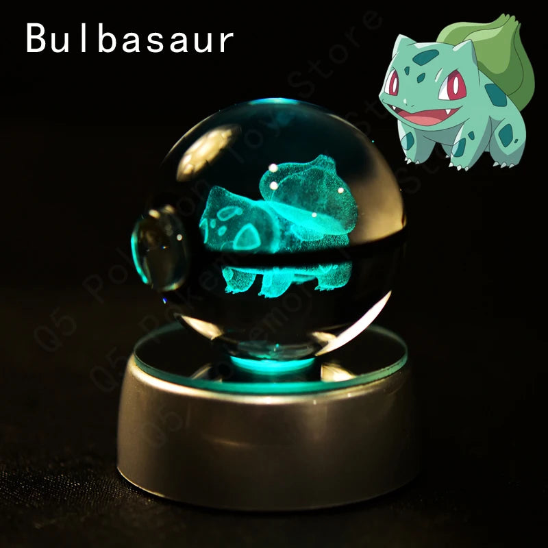 Pokemon Crystal Ball 3D Night Light With Lamp Base