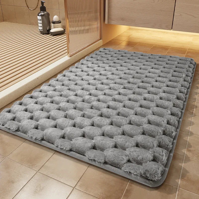 Bath Mats Simple Solid Color Super Soft Rebound Water Absorbent Quick Drying Foot Mat Bathroom Rug Shower Room Doormat