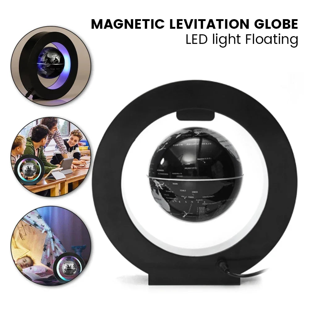 Magnetic Floating Earth Globe Lamp, LED Rotating Globe Levitation Light