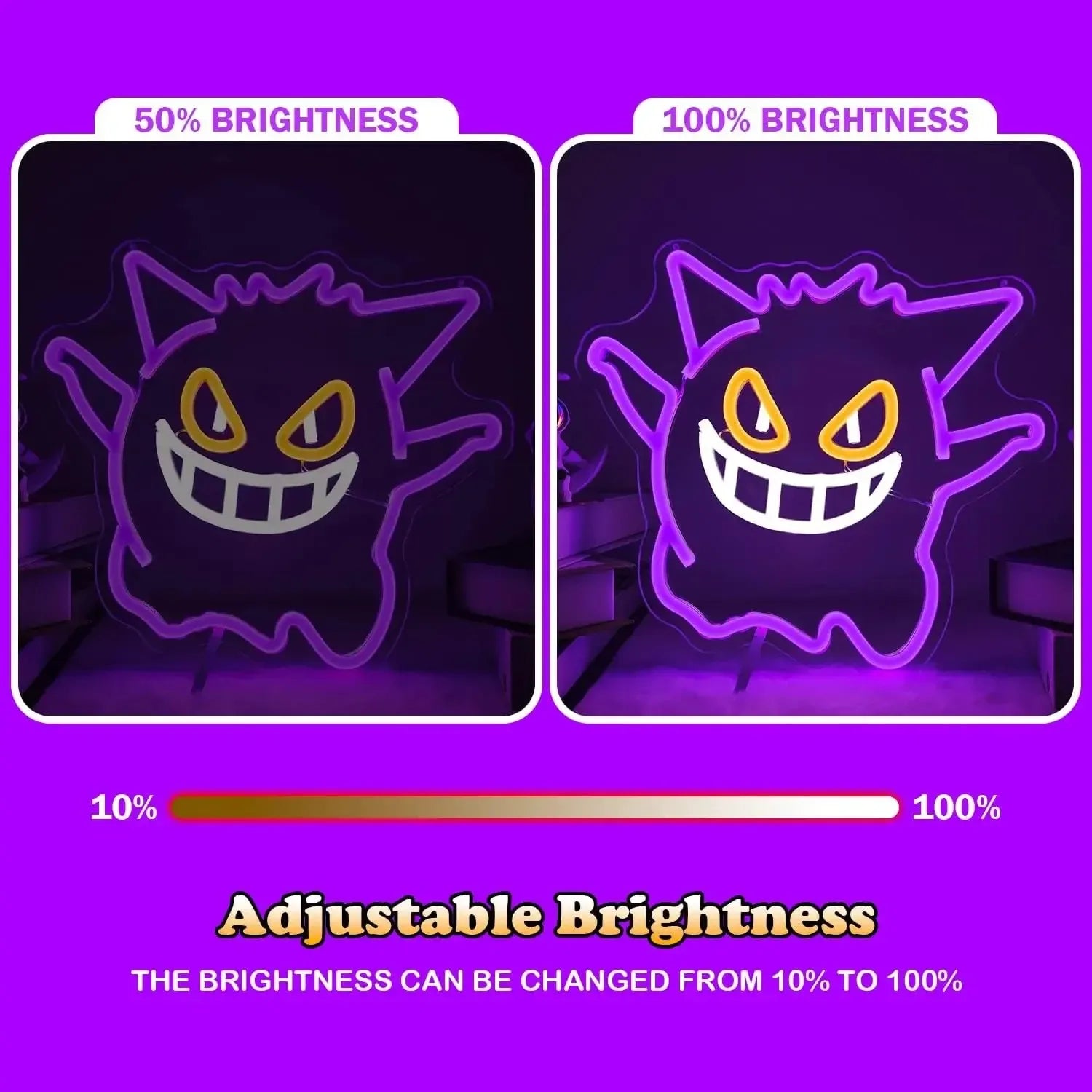 Gengar Neon LED Wall Decor USB Powered
