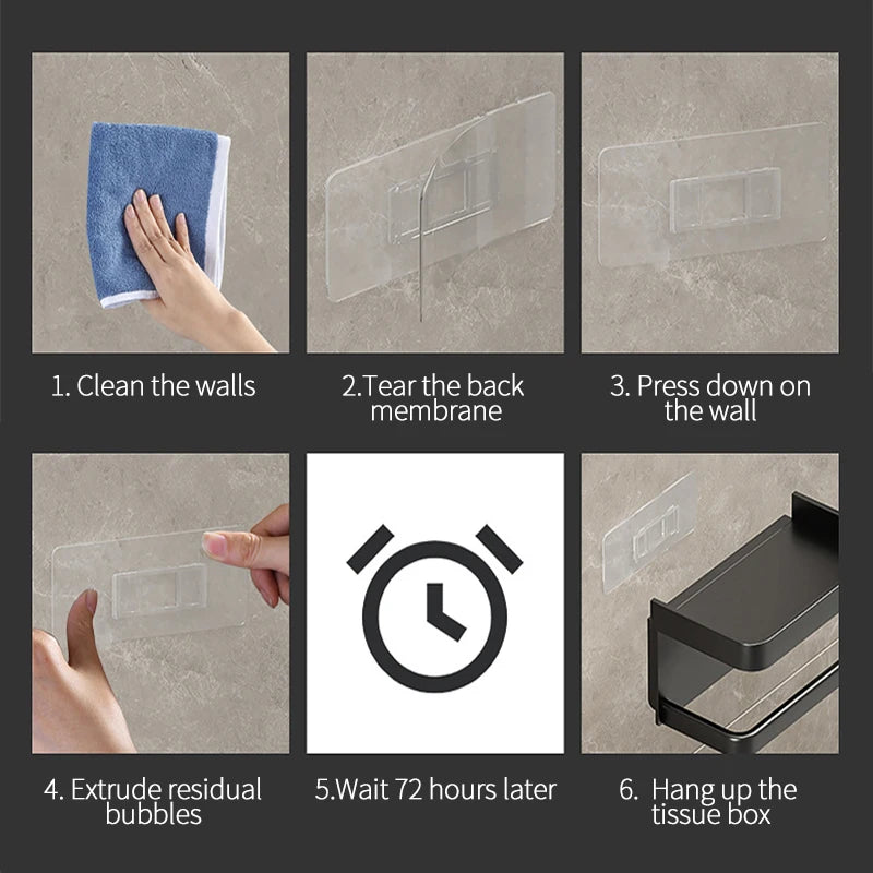 Toilet Paper Holder With Shelf Rack Bathroom Wall Roll Of Paper Phone Storage