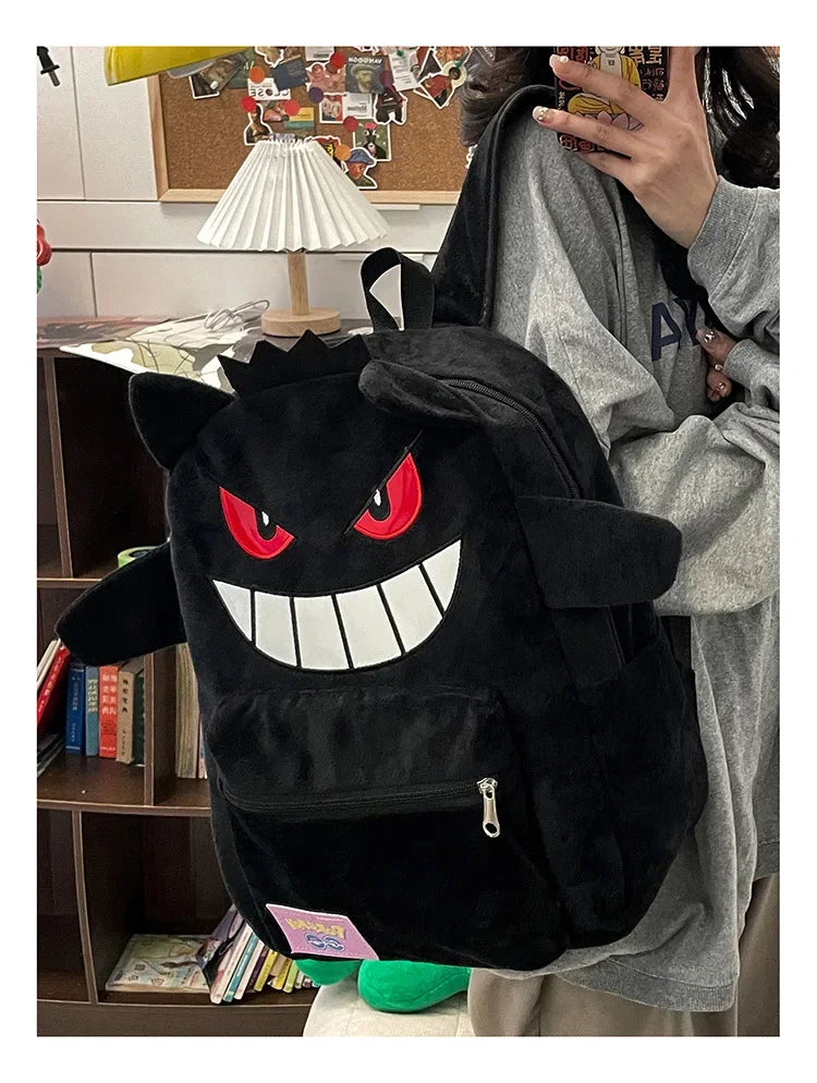 Pokemon Go Gengar Stylish Black Purple Backpack Trendy Cool Large Bag
