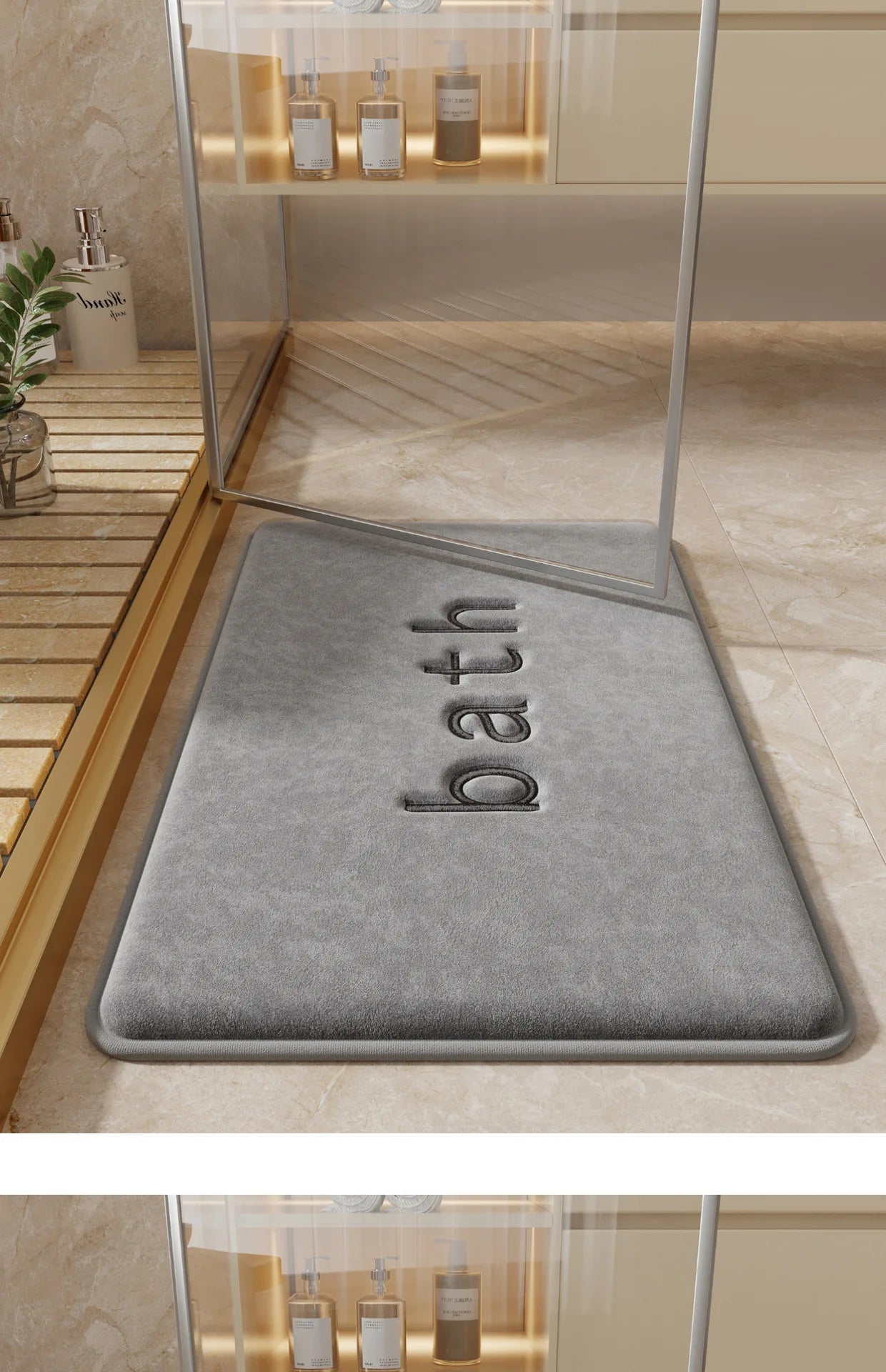 Bath Mats Simple Solid Color Super Soft Rebound Water Absorbent Quick Drying Foot Mat Bathroom Rug Shower Room Doormat