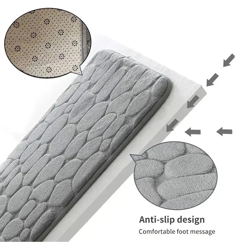 Embossed Pebble fiber carpet, bathroom living room anti slip mat, Pebble floor mat